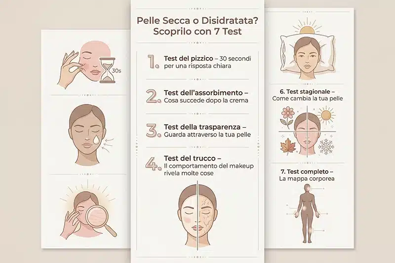 Test per capire se la pelle è secca o disidratata