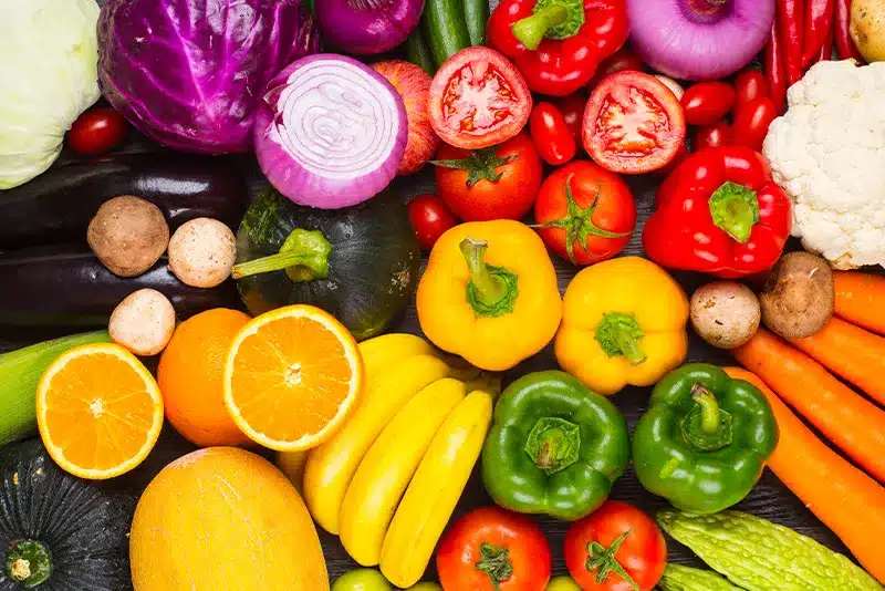 frutta e verdura fresche e colorate